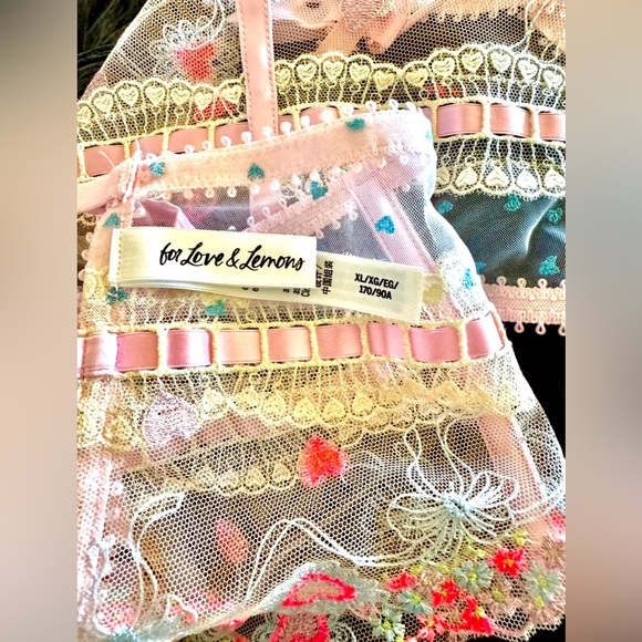 New For Love & Lemons Gabriella Longline Bra Bustier & Garter Belt size XL  - www.rajagirimanappuram.com